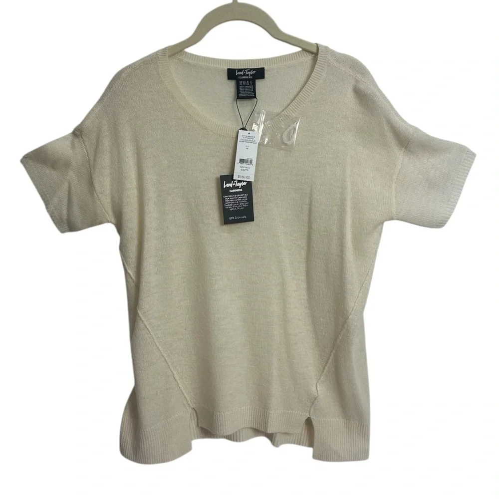 LORD & TAYLOR CASHMERE Short sleeves‎ Sweater Size XSMALL